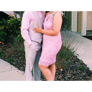 Blush pink cocktail dress